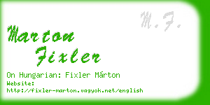 marton fixler business card